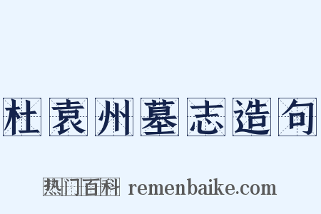 杜袁州墓志造句是什么意思的图片